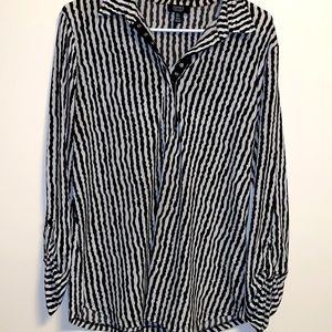 Black and white striped blouse
